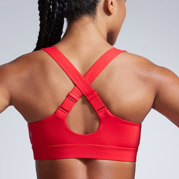 BN CRZ Yoga Deep Red v-neck bra, no front seam 5" butt scrunch bike shorts set - Picture 2 of 10